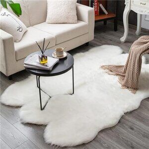 Soft Fluffy Rugs Faux Fur Sheepskin Area Rug for Bedroom Floor Mat Carpet